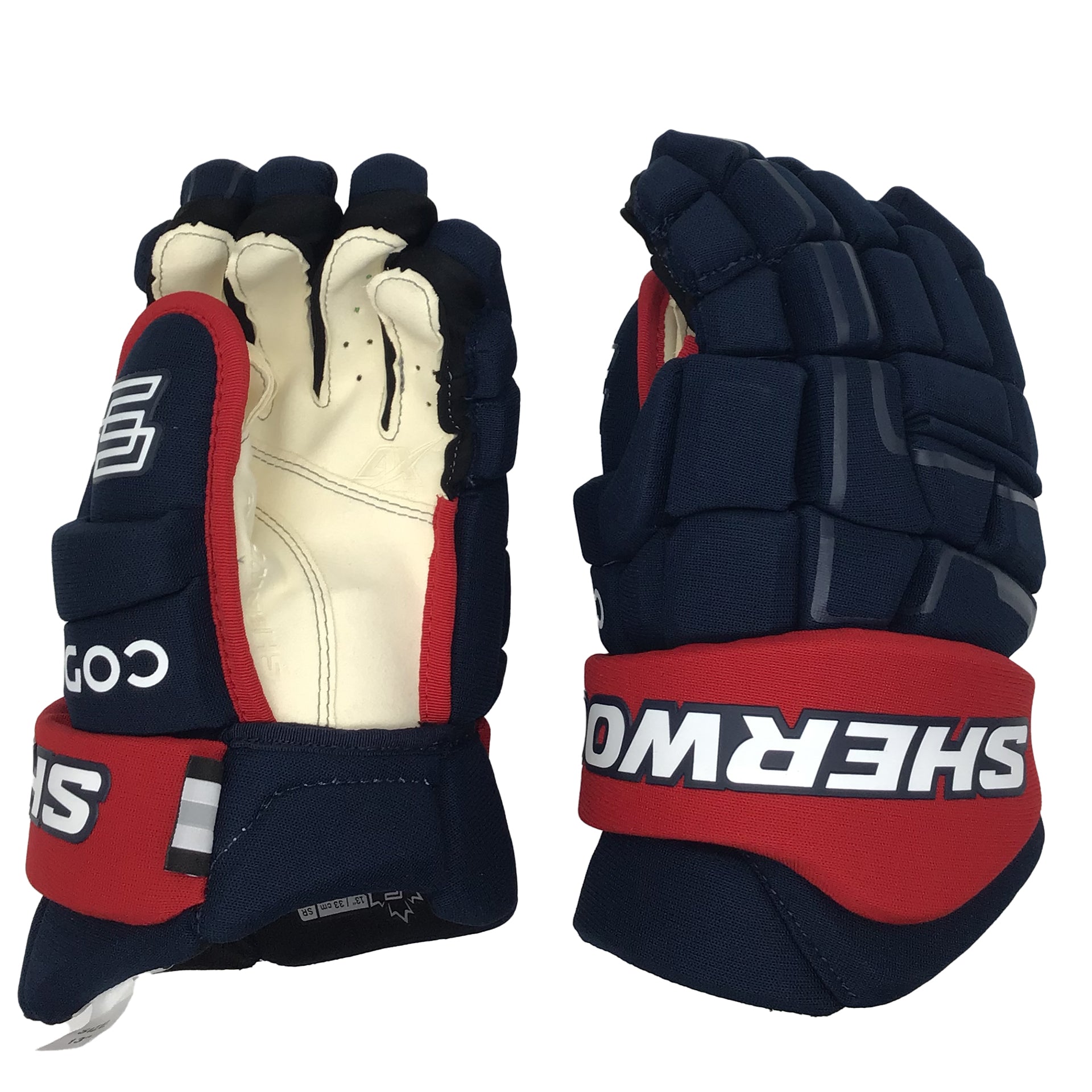 Sherwood Code Encrypt 1 - Gants d'équipe - Columbus Blue Jackets (bleu marine/rouge)